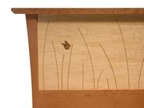 Bed Frame Handmade In Cherry And Maple With Butterfly Inlay, "Butterfly Bed" 3 small