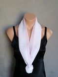 White Chiffon Scarf With Pink Edging 3 small