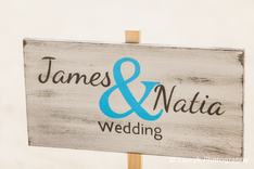 Name Wedding Beach Sign, Rustic Wooden Wedding Sign 3 small
