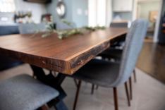 Live Edge Dining Table, Slab Dining Table, Black Walnut Dining Table, Live Edge Kitchen Table 4 small