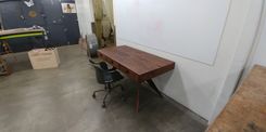 Mid-Century Modern Solid Walnut Three-Drawer Desk 2 small