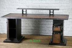 Industrial Style Desk Bases, Modern Desk Bases With Cabinet And Drawers Tiered Steel Table Legs 1 small