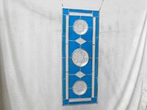 Vintage Stained Glass Transom Window, Depression Glass Stained Glass Panel 6 small