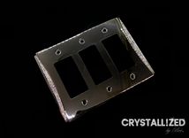 Accent Crystallized Rocker Light Switch Plate Cover Chrome Genuine European Crystals 2 small