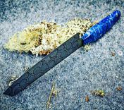 Integrity Implements Sukini, Santoku Chef's Knife, Etched Aeb-L Steel, Custom Burl Wood Handle 3 small