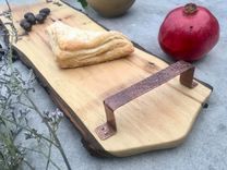 Unique Custom Serving Tray, Cheese Board, Charcuterie Or Serving Board With Copper Hammer Handles 4 small