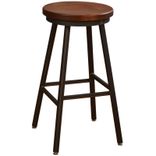 Reclaimed Barnboard Oak & Custom Raw Steel Bar Stools 6 small