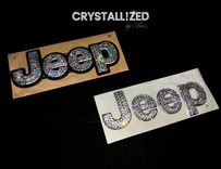 Jeep Crystallized Car Emblem Letters Bling Genuine European Crystals Bedazzled 3 small