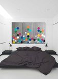 Mod Honeycomb 60x40 - Wood Wall Art, Panel Art, Metal Wall Art, Modern Wall Art, Wall Decor 4 small