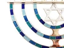 Crystallized Menorah Hanukkah Jewish Bling Holiday Decor Genuine European Crystals Bedazzled 3 small