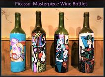 Custom, Wine Glass, Hand Painted, Any Image, Words, Designs, Wine, Champagne, Bottle 5 small