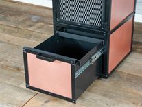 Copper Filing Cabinet, Industrial Office Filing Cabinet, Modern Office Storage. 3 small