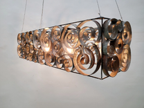 Wine Barrel Ring Swirl Chandelier - Dalga - Made From Retired California Wine Barrel Rings 1 small