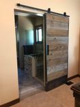 Sliding Steel Barn Door With Reclaimed Wood Inlay 1 small