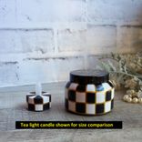 Courtly Candle Black And White Checked Candle Checkered Votive Candle 2 small