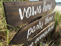 Rustic Wood Vows Here Party There Love Everywhere Beach Wedding Sign 2 small