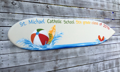 Surfboard Wood Signage Board, Party Signature Guest Book Gift Idea 3 small