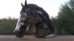Reclaimed Metal Horse Head 3 small