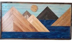 Wall Decor Reclaimed Wood - Mountain Scene 3 small