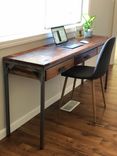 Reclaimed Wood & Steel Desk - 3 Drawers, Douglas Fir 2 small