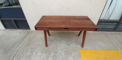 Mid-Century Modern Solid Walnut Single-Drawer Desk 1 small