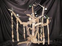Edison's Gift Found Item Sculpture Driftwood And Beach Glass 2 small