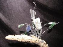 Edison's Gift Found Item Sculpture Driftwood And Beach Glass 7 small