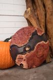 18" African Sumac Red Burl River W/ Midnight Purple Resin River 2 small