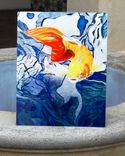 Koi Fish On Metal Aluminum Print, 'Swimming Through Color' 1 small