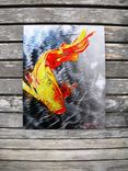 Koi Fish Aluminum Print, Unique Gift For Any Home Or Office. 'The Silver Koi' 2 small