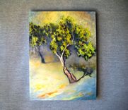 Tree Orchard Oil Painting With Green, Yellow And Blue Landscape Painting 3 small
