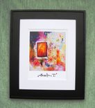 Purple Abstract Print With Red, Orange, Green And White Pallet Knife Painting 2 small
