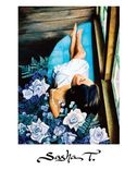 Women With Flowers Print On Paper, Impressionistic Modern Roses 4 small