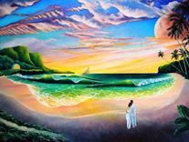 Romantic Couple On The Beach Print At Sunset Hawaii 1 small