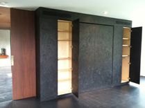 Folding Murphy-Type Bed In Black Osb 5 small