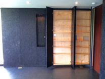 Folding Murphy-Type Bed In Black Osb 6 small