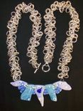 Blue And Lavender Fused Glass Pendant With Necklace 1 small