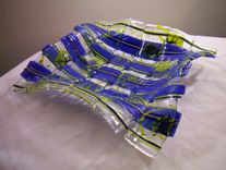 Woven Fused Glass Plates And Bowls 1 small