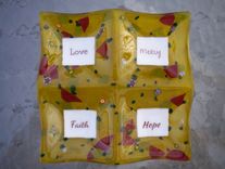 Fused Glass Appetizer Dish 4 small