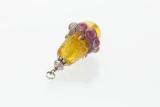 Memorial Jewelry | "Amber Lotus" | Pet Memories In Glass 2 small