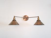 Bathroom Vanity Sconce - Antique Brass Light - Rustic Mirror Light 3 small
