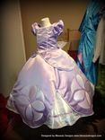 Sofia The First Princess Dress Gown - Child Size 5-12 With Pearls 2 small