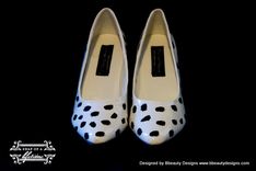 Cruella Devil Couture Style Adult Costume Pair Shoes Dress Shoes Custom Made 2 small