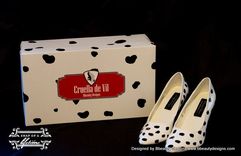 Cruella Devil Couture Style Adult Costume Pair Shoes Dress Shoes Custom Made 3 small