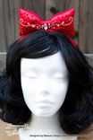 Snow White Jeweled Princess Bow Headband And Couture Wig Custom Made 1 small