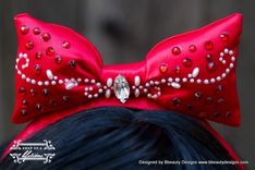 Snow White Jeweled Princess Bow Headband And Couture Wig Custom Made 3 small