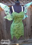Tinkerbell Pixie Print Dress With Light Up Fairy Wings Costume 3 small