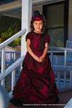 Silk And Taffeta Child Girls Victorian Costume Dress Gown Burgundy 2 small