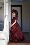 Silk And Taffeta Child Girls Victorian Costume Dress Gown Burgundy 4 small