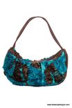 Wisteria Custom Teal & Chocolate Leather Hobo Handbag Shoulder Bag By Bbeauty Designs 1 small